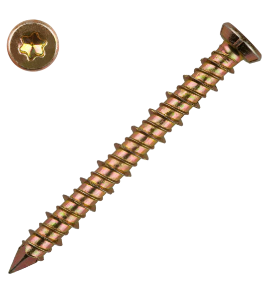 Шуруп по бетону 7,5*182 желт.,гол.TORX №3
