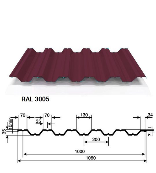 Лист профилированный НС35-1000 (Полиэстер)