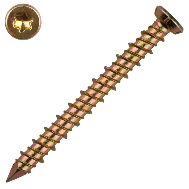 Шуруп по бетону 7,5*92 желт.,гол.TORX №3