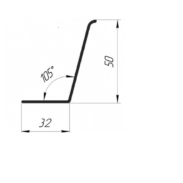 Угол ПВХ 50*32, 105 гр