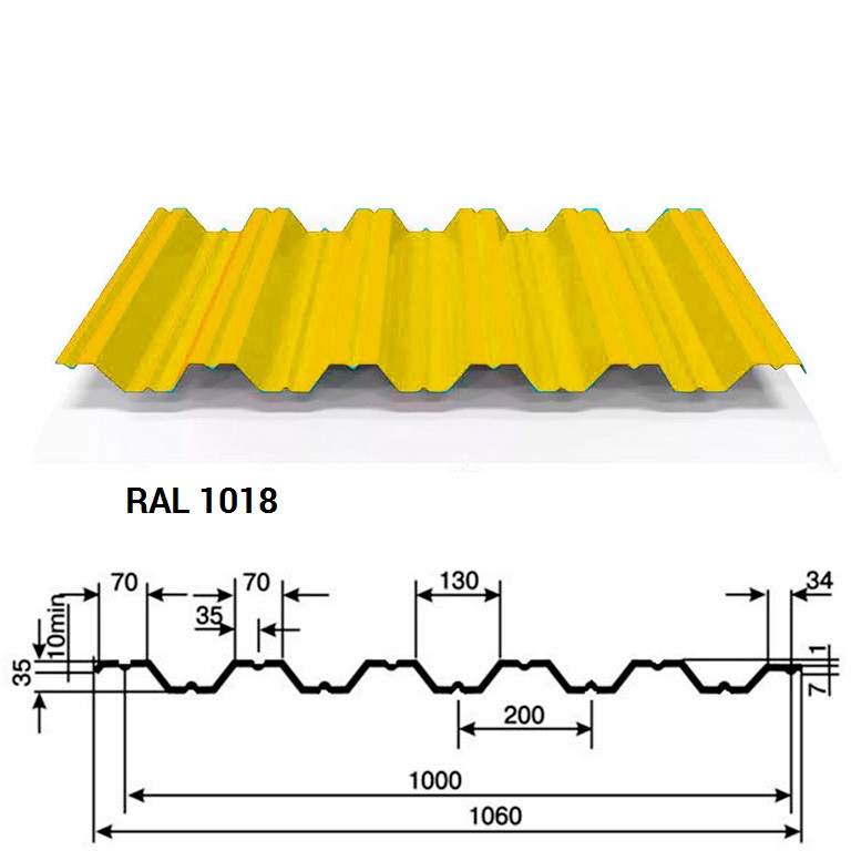 Лист профилированный НС35-1000 (Полиэстер)