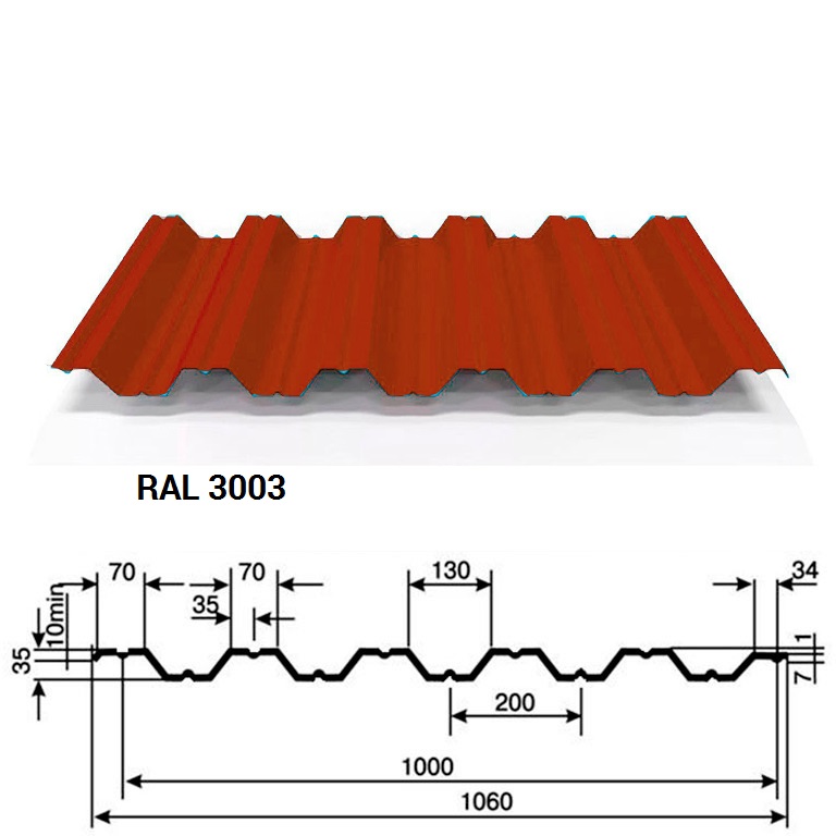 Лист профилированный НС35-1000 (Полиэстер)
