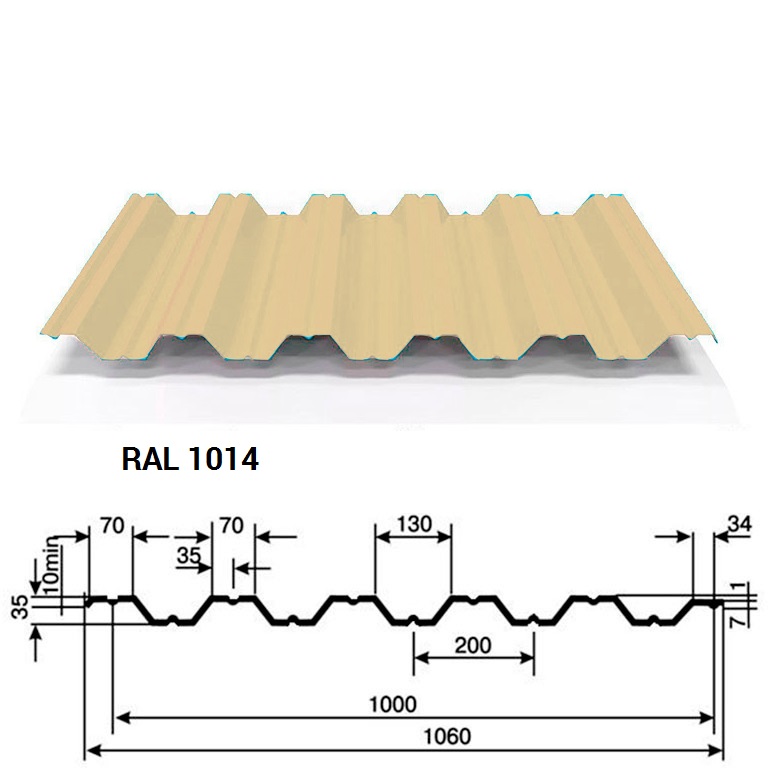 Лист профилированный НС35-1000 (Полиэстер)
